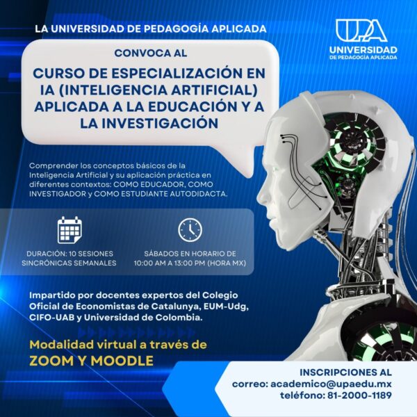 Curso de Especialización en la IA (Inteligencia Artificial) Aplicada a la Educación y la Investigación